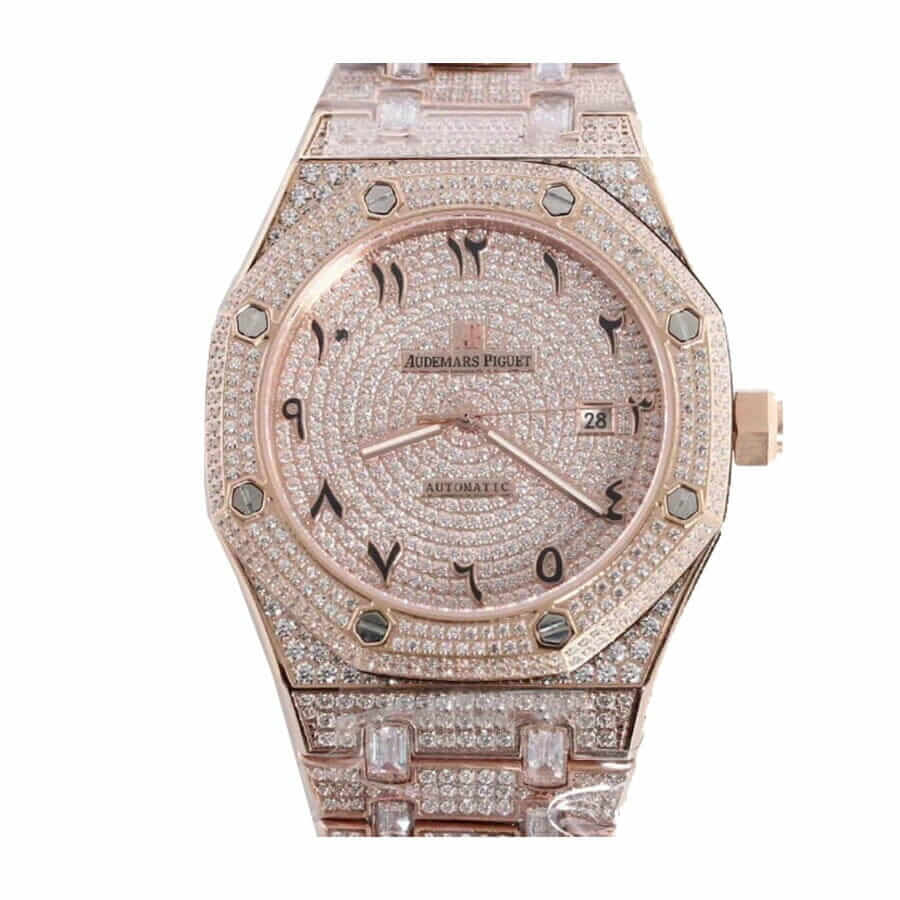 audemars-piguet-royal-oak-selfwinding-15400sr-oo-1220sr-01-iced-out-replica-1 Audemars Piguet AP160SF296 Royal Oak Iced Out Rose Gold Replica - Image 1