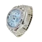 Rolex Day-Date Platinum 228396TBR Ice Blue Baguette Index Replica - Image 2